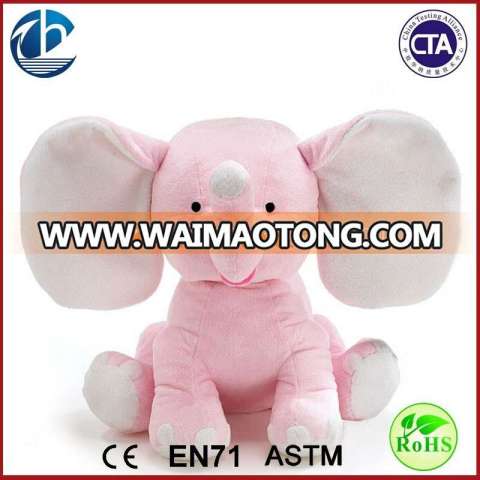 Cute Plush Colorful Elephant Soft Stuffed Wild Animal Elephant Toy With Big Ears,Pink Bear